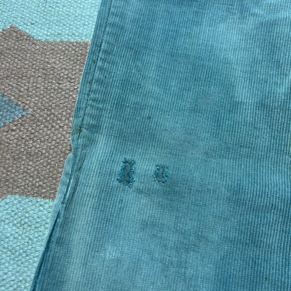 Vintage 70s corduroy bell bottom pants Lee faded turquoise distressed 25x31 - Picture 5 of 15